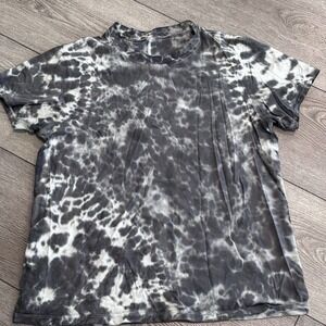 Lululemon All Yours Shirt Womens 6 Gray White Tye Dye Workout Casual Athletic